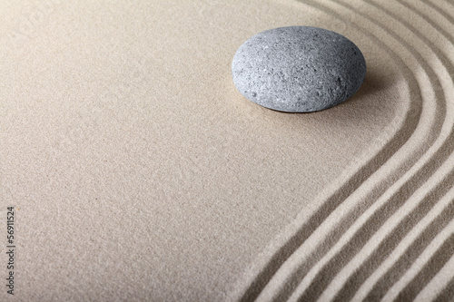 Canvas Print zen sand stone garden