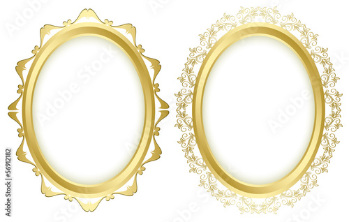 oval vector decorative frames - set