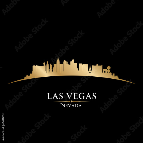Las Vegas Nevada city skyline silhouette black background