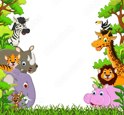 animal wildlife with tropical forest background