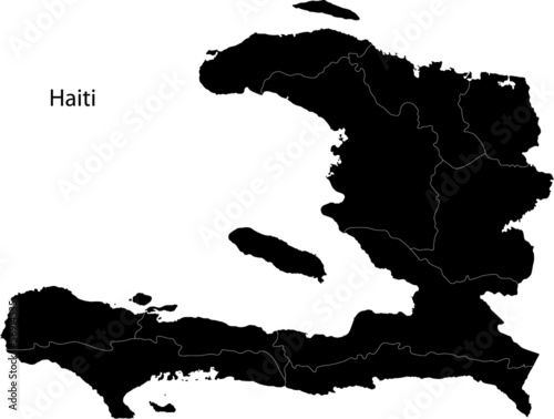 Vászonkép Black Haiti map