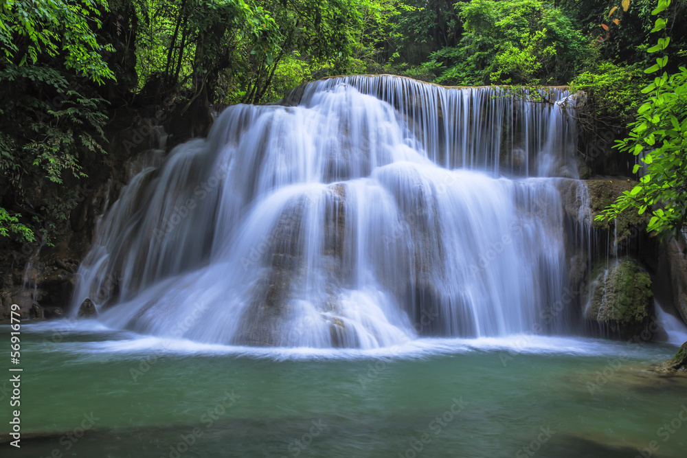 Beautiful waterfall at Huay Mae Kamin National Park