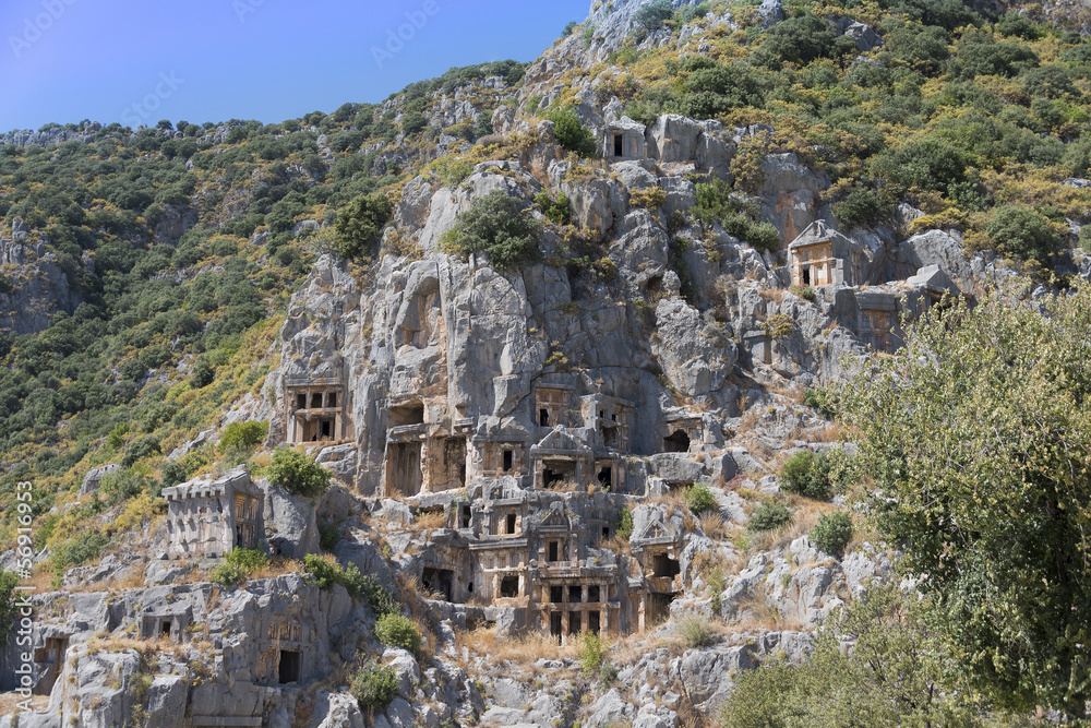 Lycian rock tombs, Myra, Turkey