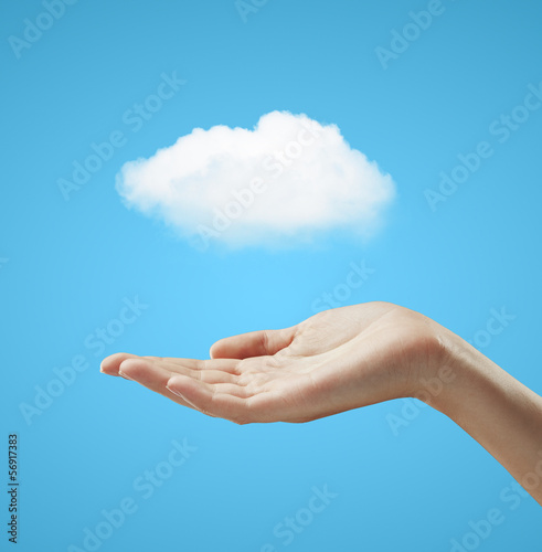 hand holding cloud