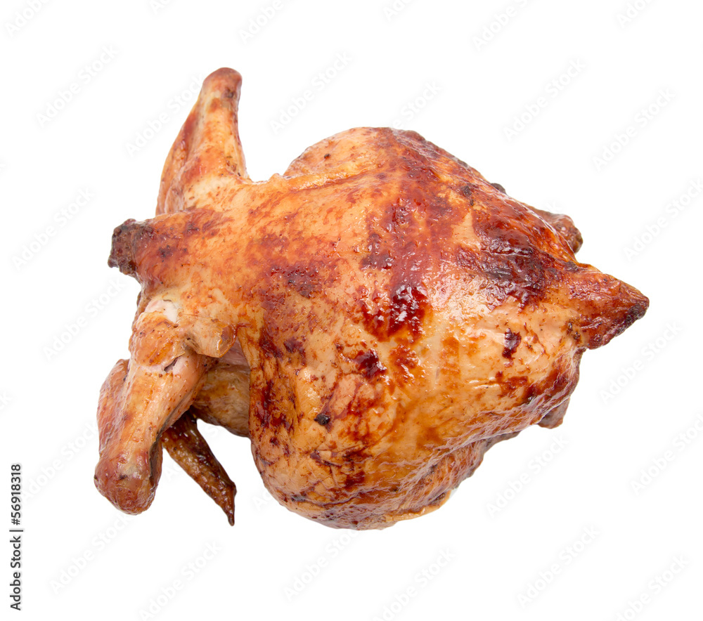 Grilled chicken on a white background Grilled chicken on a white background