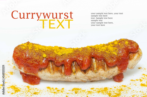 German Currywurst (Grilled sausage with curry and ketchup)