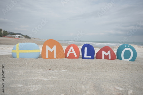 Malmö, souvenir on colourful stones photo