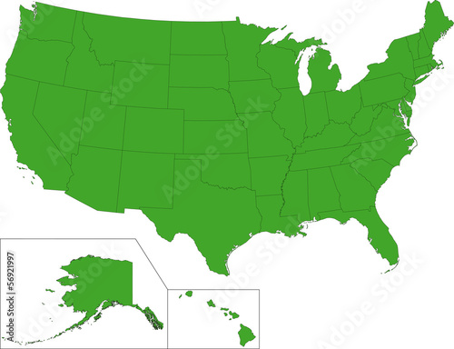 Green USA map