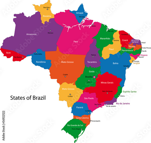 Canvas Print Brazil map