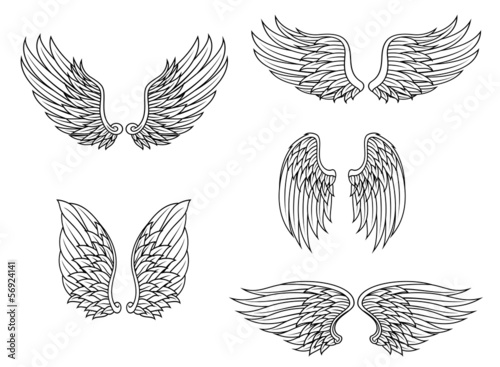 Heraldic wings set