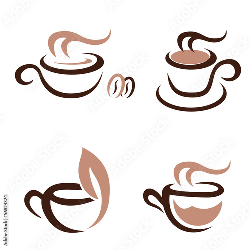 hot drinks - icon set