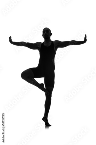 silhouette of male dancer isolated on white © Elnur