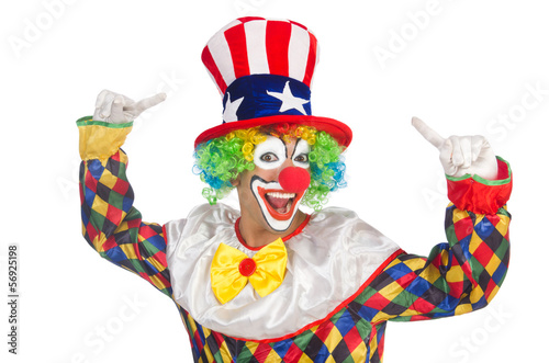 Clown with hat and american flag © Elnur