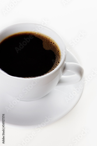 Black coffee on white