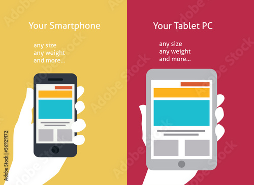Vector illustration of smart phone and tablet (flat style)