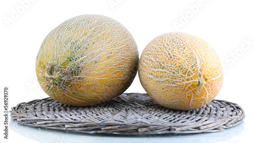 Ripe melons isolated on white