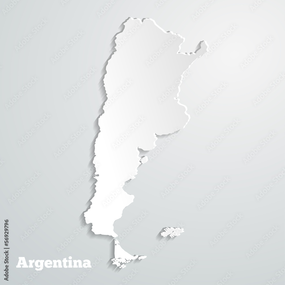 Abstract icon map of  Argentina on a gray background