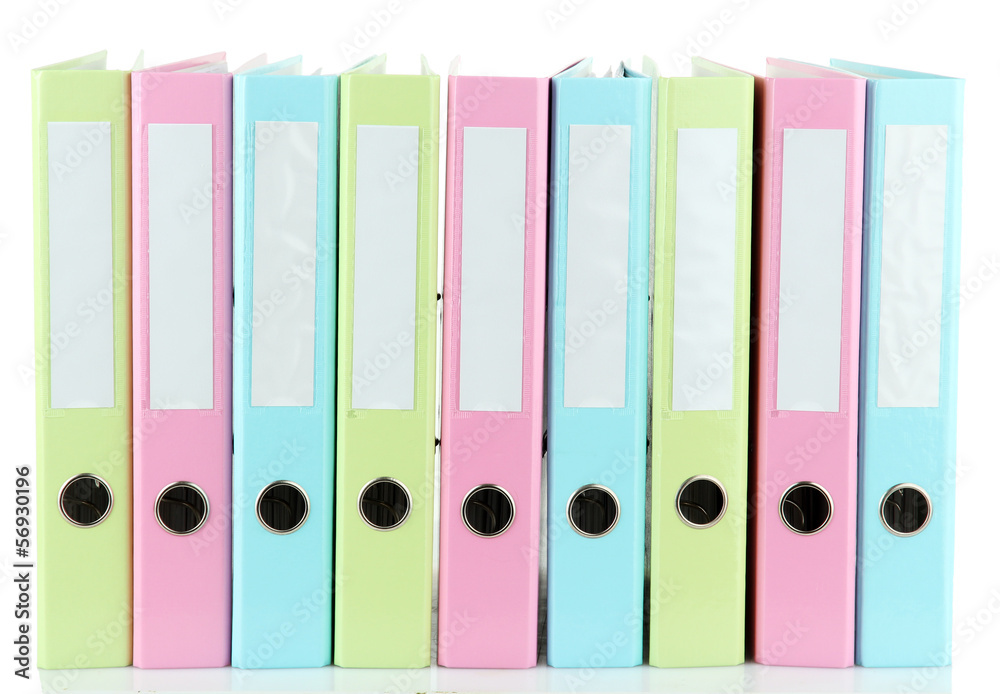 Colorful folders, isolated on white Colorful folders, isolated on white