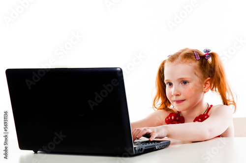 beautiful girl with a laptop