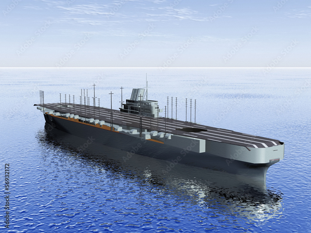 Obraz premium the aircraft carrier on the sea