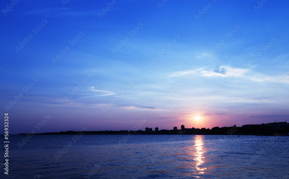 Sea sunset city Sea sunset city
