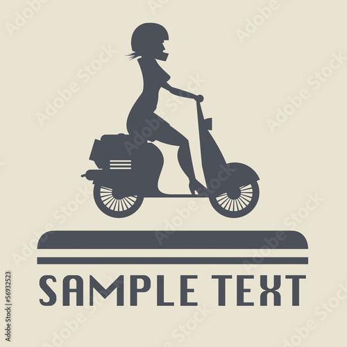 Scooter Girl icon or sign, vector illustration