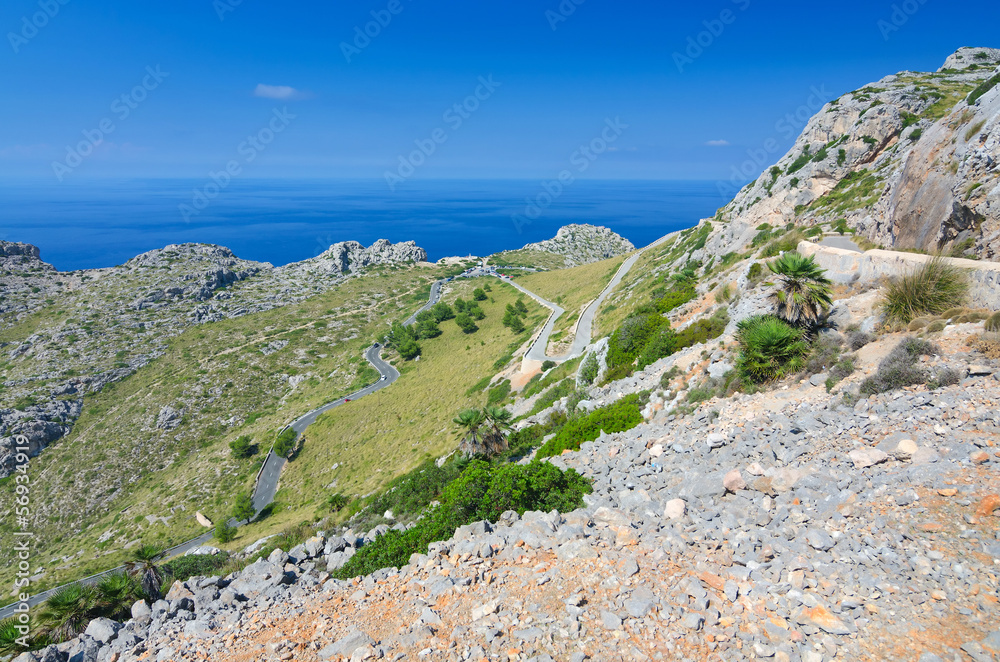 Road to Formentor hills tower