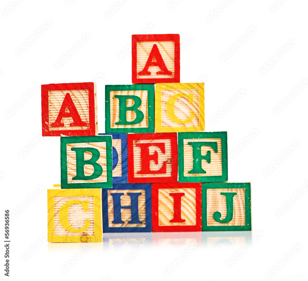 wooden cube alphabet