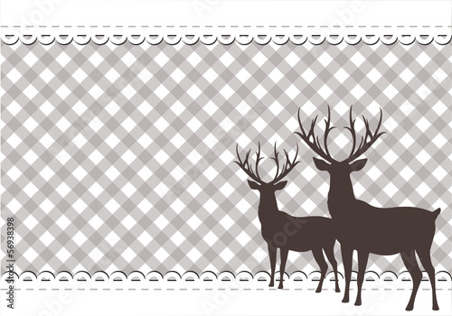 Rehe stehen auf Karo-Hintergrund