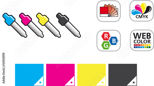 Color CMYK Icon Set