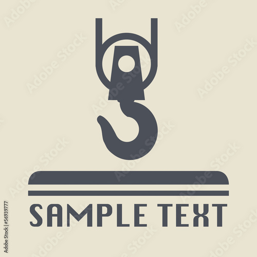 Crane hook icon or sign, vector illustration