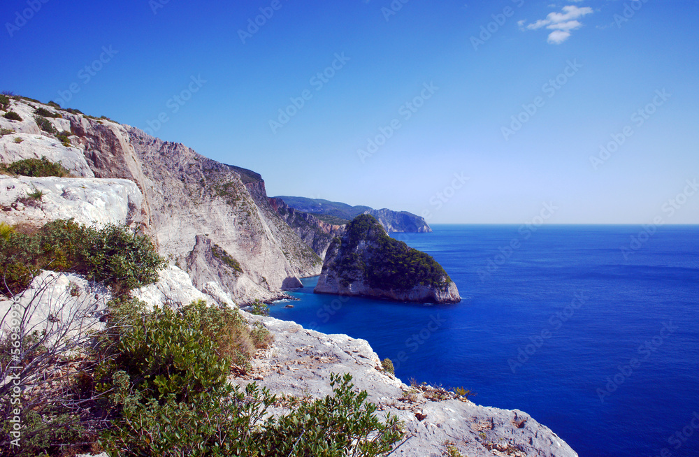 Fototapeta premium cliff with rocks on the Greek island of Zakynthos