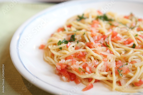 Spaghetti with tomato japanese style