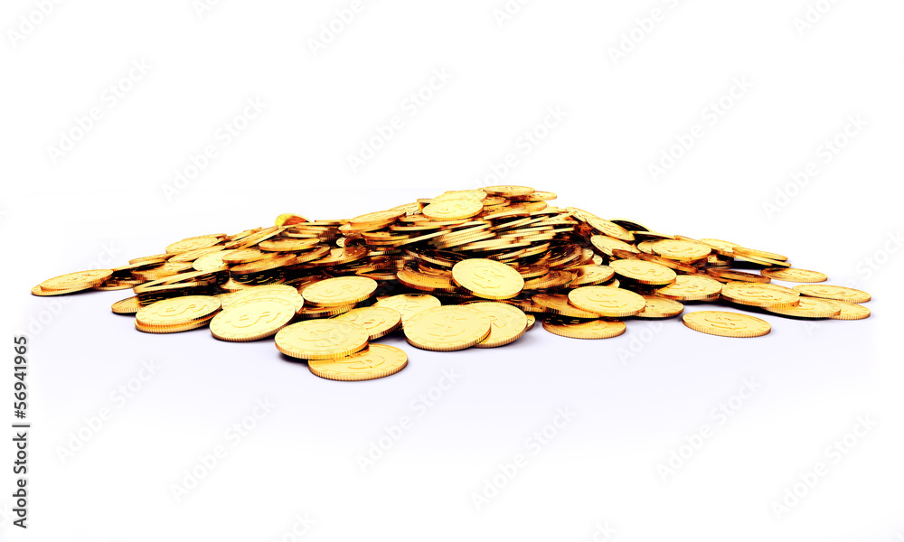 3d rendered illustration of a heap of gold coins 3d rendered illustration of a heap of gold coins