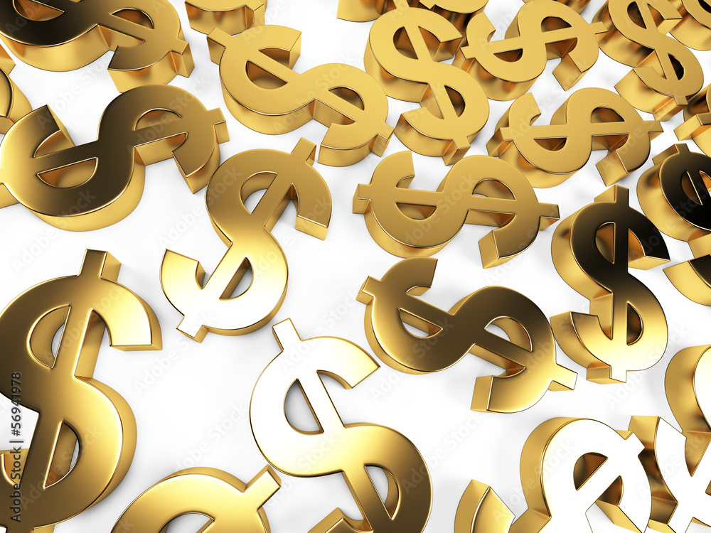 3d rendered illustration of some golden dollar signs 3d rendered illustration of some golden dollar signs