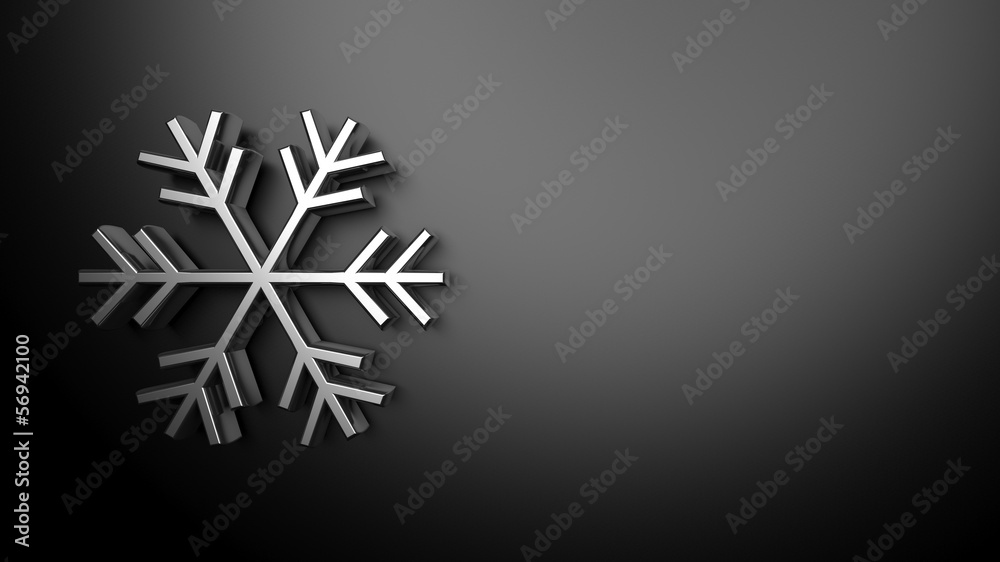 Weather forecast background, with 3d silver snowflake