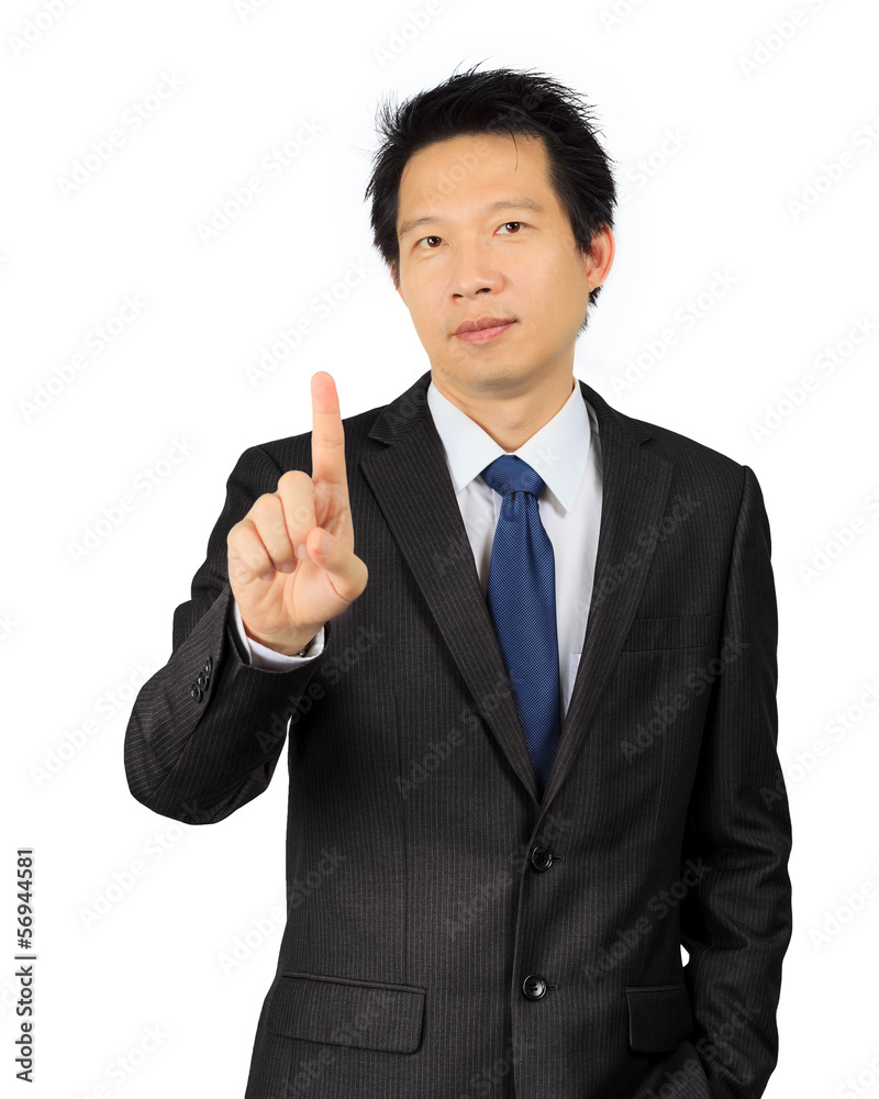 Isolated asian business man over white Isolated asian business man over white