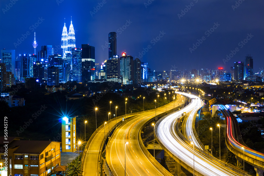 Kuala Lumpur city at night