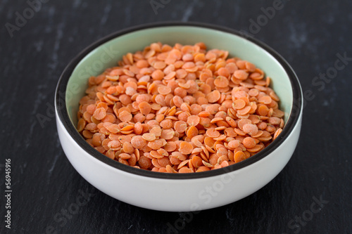 dry lentil in bowl photo