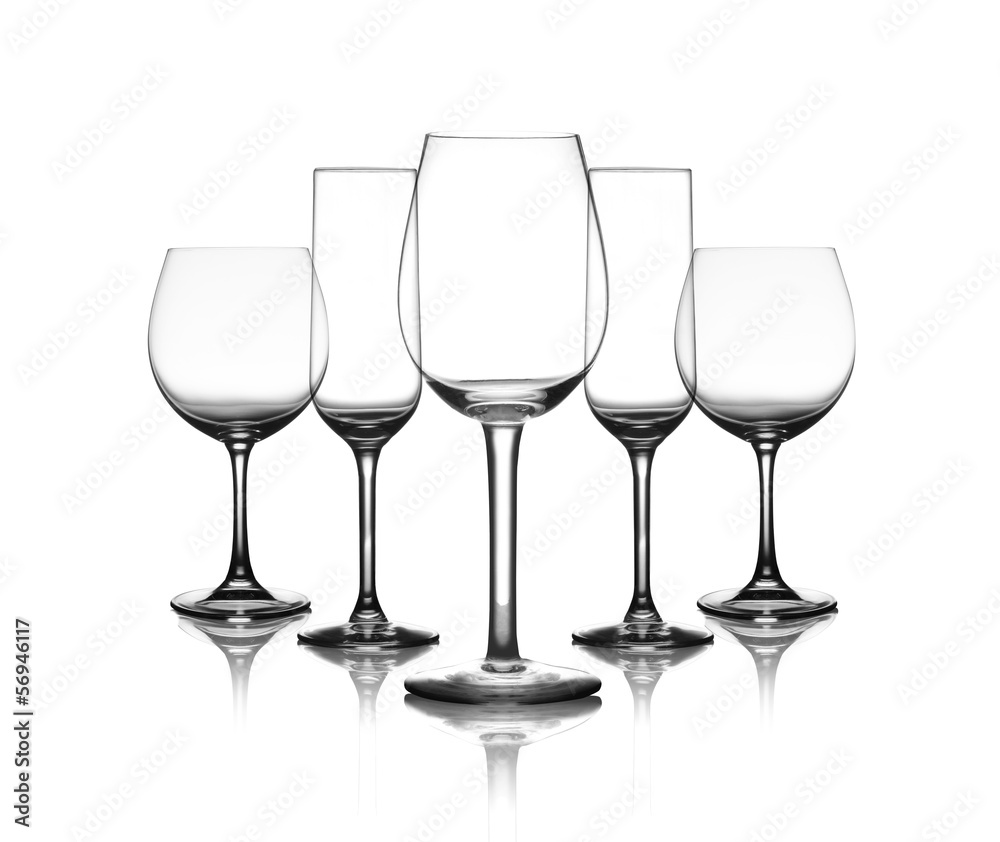 collection of cup glasses isolated on a white background collection of cup glasses isolated on a white background
