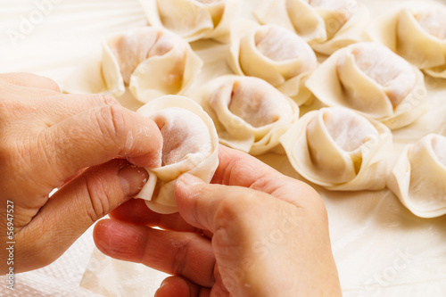 Wrapping of Chinese dumpling
