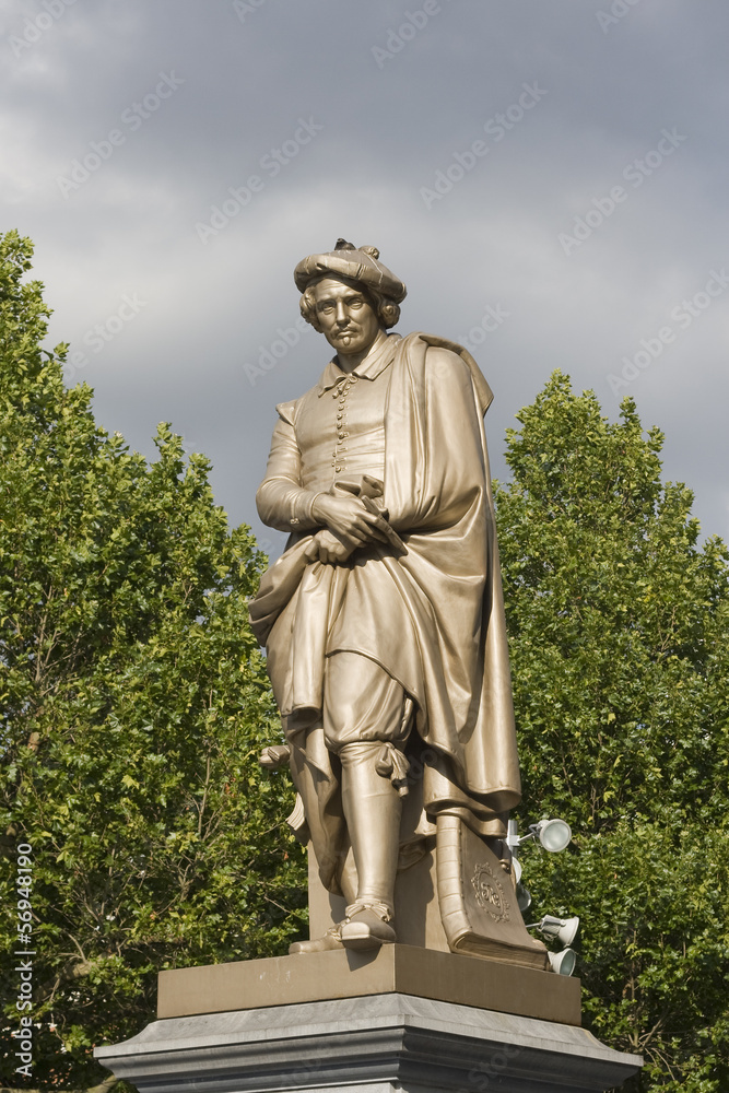 Monument to Rembrandt in Amsterdam, Netherlands