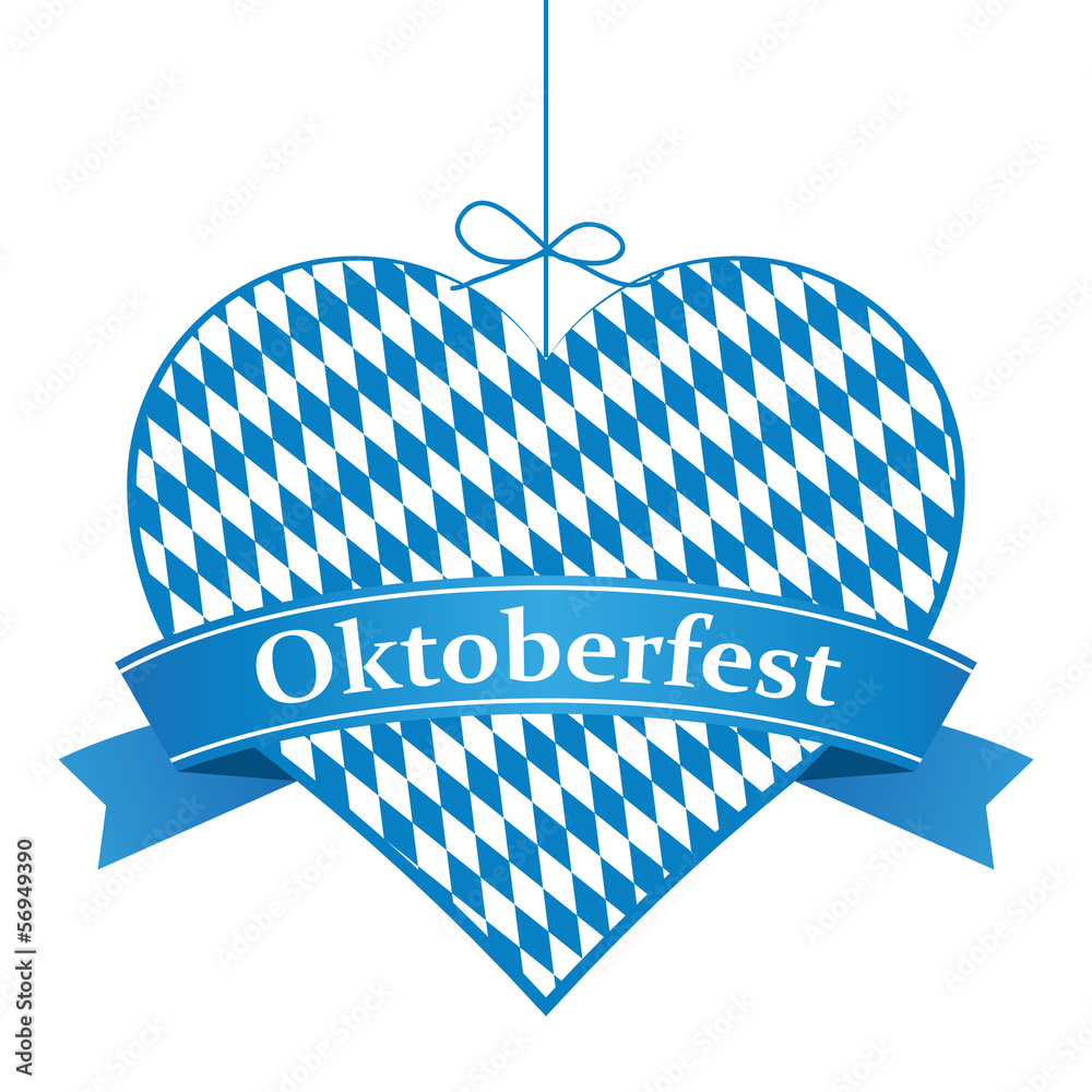 Oktoberfest Herz mit Banner Adobe Stock