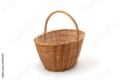 wicker basket, isolated