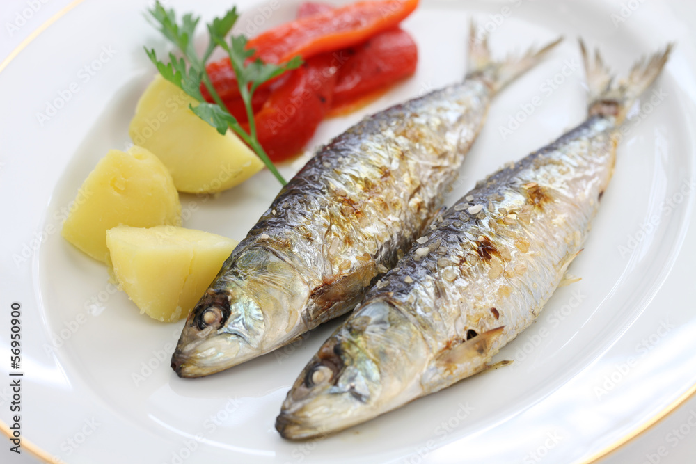 sardinhas assadas, charcoal grilled sardines, Portuguese food sardinhas assadas, charcoal grilled sardines, Portuguese food