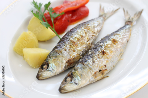 sardinhas assadas, charcoal grilled sardines, Portuguese food