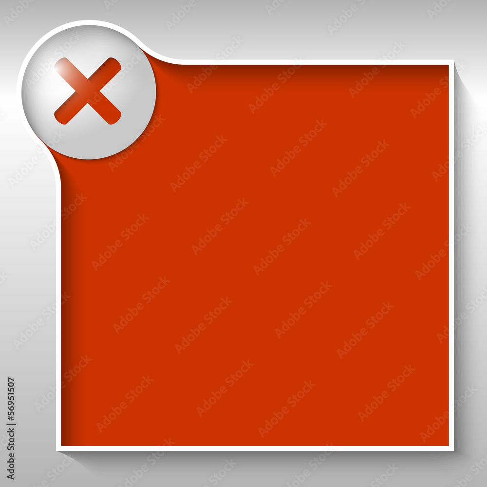 Obraz premium red text box for any text with ban mark