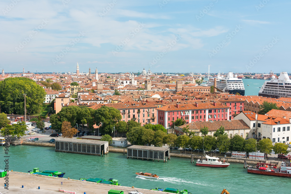 Overlooking Venice sea port