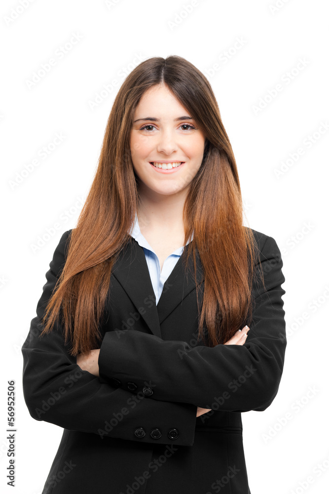 Young businesswoman portrait isolated on white Young businesswoman portrait isolated on white