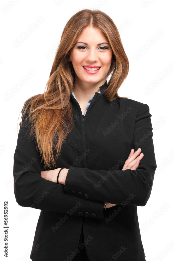 Young businesswoman portrait isolated on white Young businesswoman portrait isolated on white